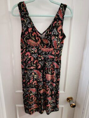 INC International Concepts Paisley V-Neck Sleeveless Dress - Size M